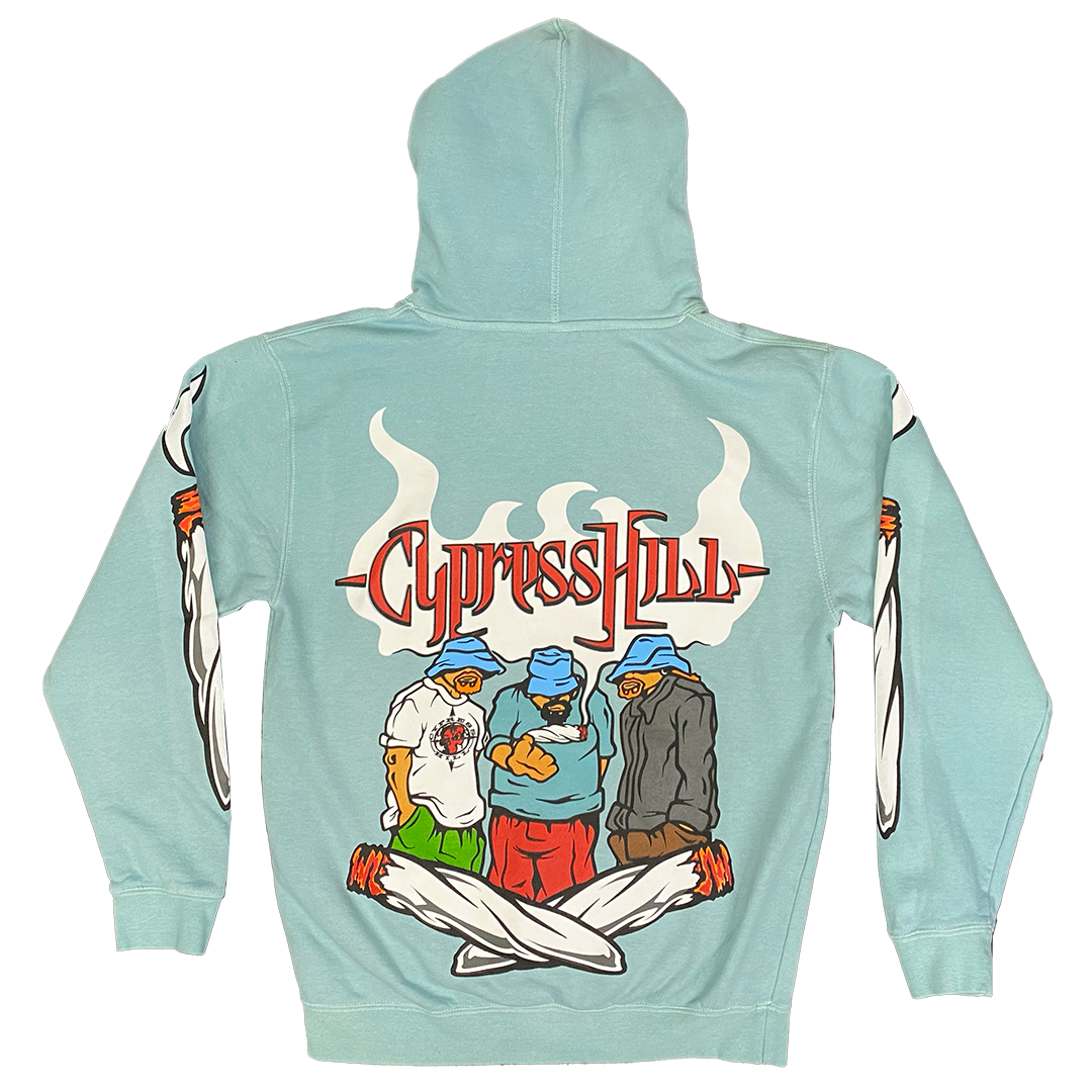 Cypress Hill "Blunted" Pullover Hoodie in Light Blue