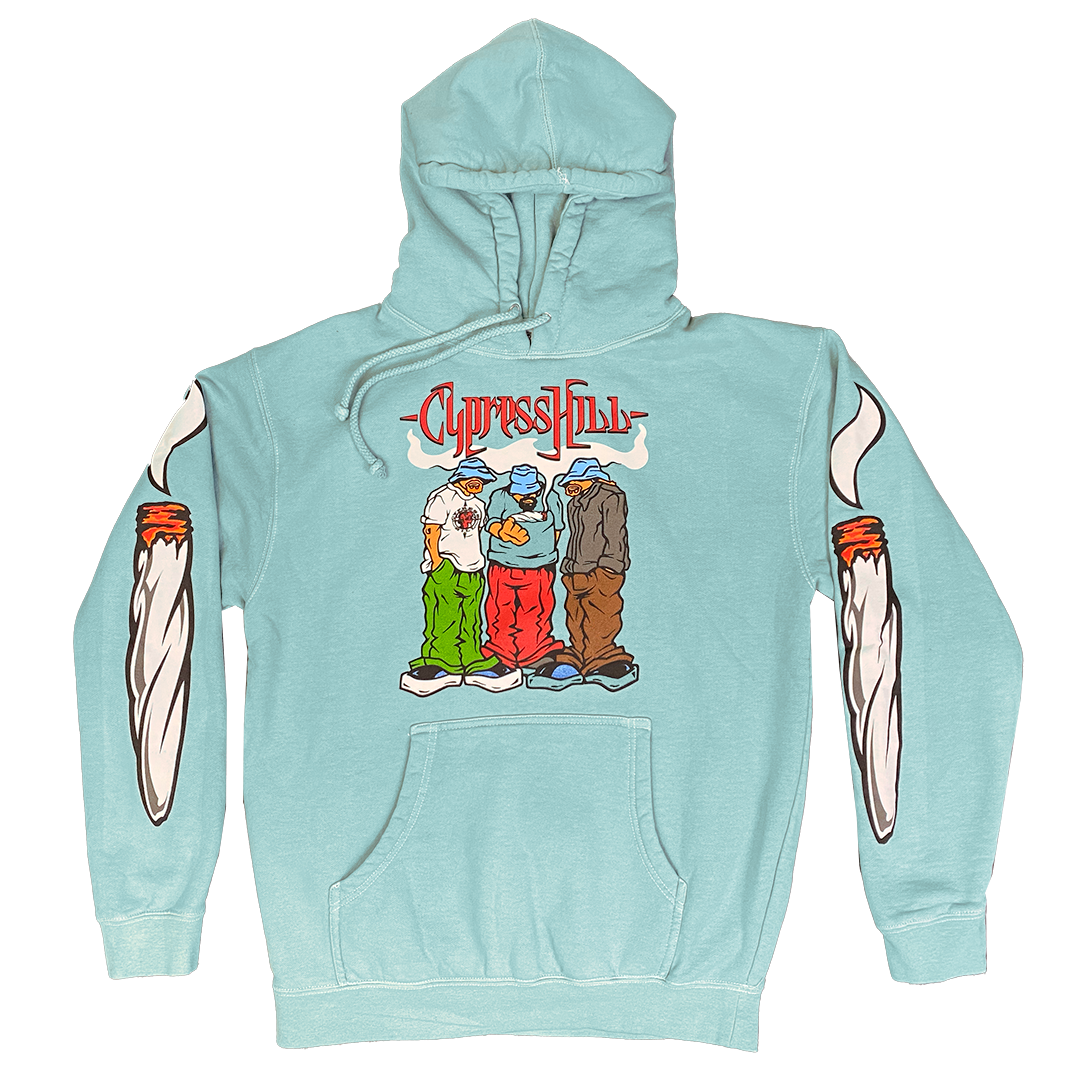 Cypress Hill "Blunted" Pullover Hoodie in Light Blue
