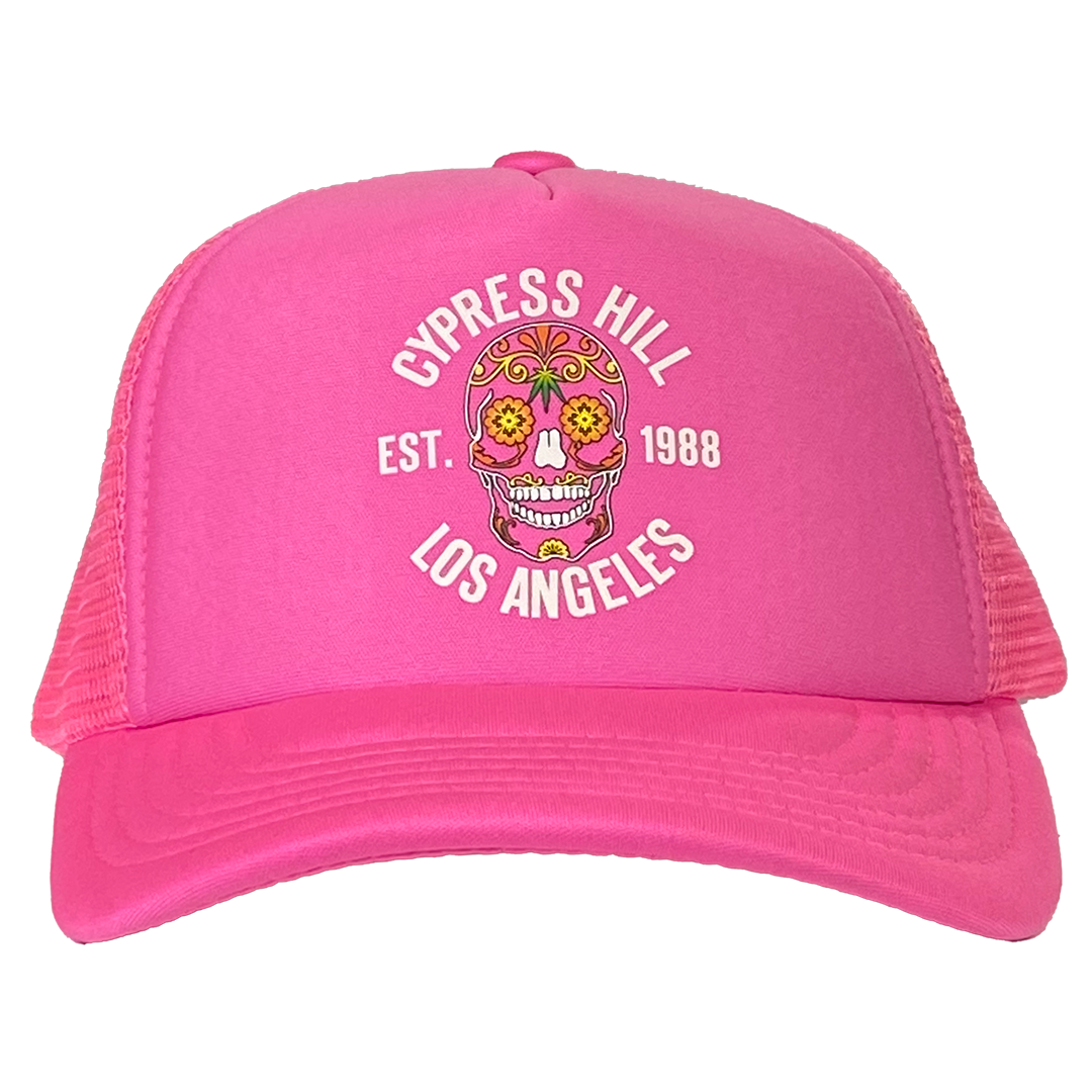 Cypress Hill "Day Of The Dead" Trucker Hat in Pink