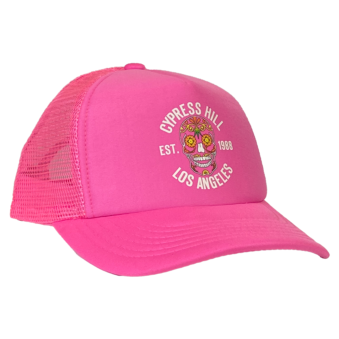 Cypress Hill "Day Of The Dead" Trucker Hat in Pink
