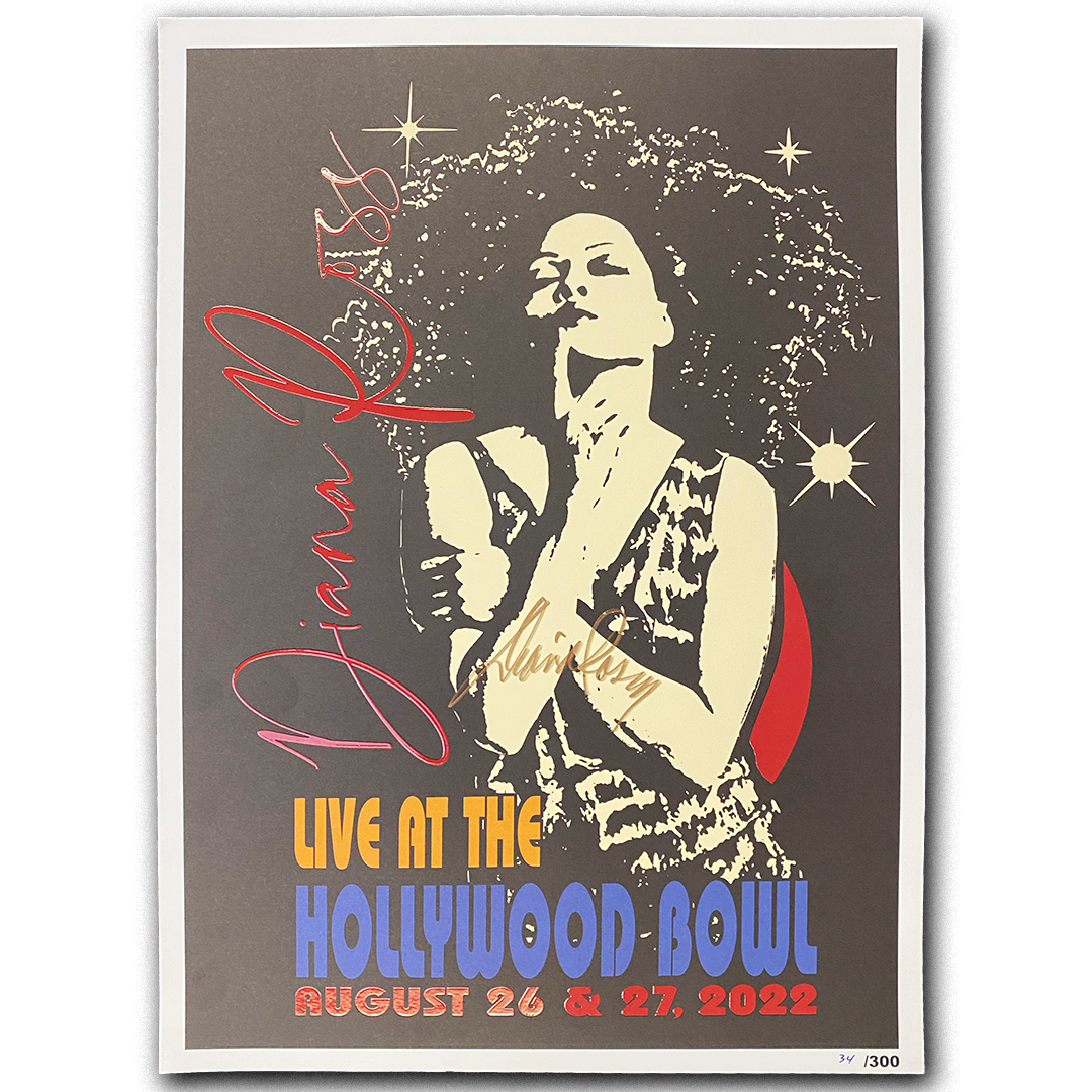Diana Ross "Sparkles" AUTOGRAPHED Hollywood Bowl Event Limited Edition Poster