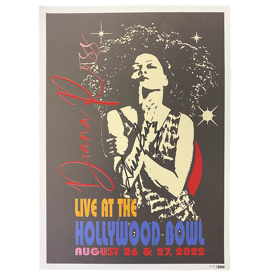 Diana Ross "Sparkles" AUTOGRAPHED Hollywood Bowl Event Limited Edition Poster