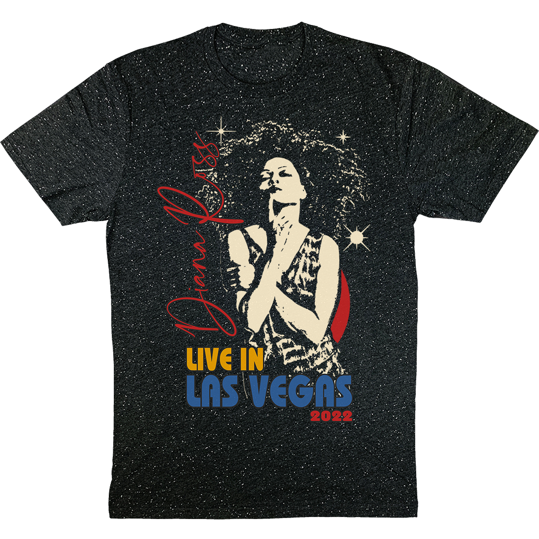 Diana Ross "Sparkles" LAS VEGAS Event T-Shirt in Black Confetti