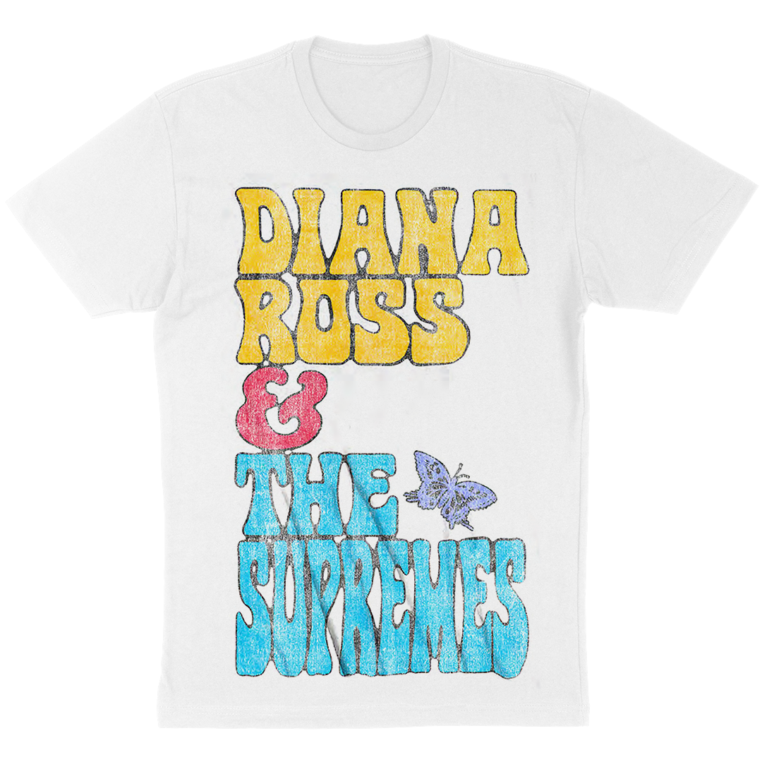 Diana Ross And The Supremes "Stacked Butterfly" T-Shirt in White