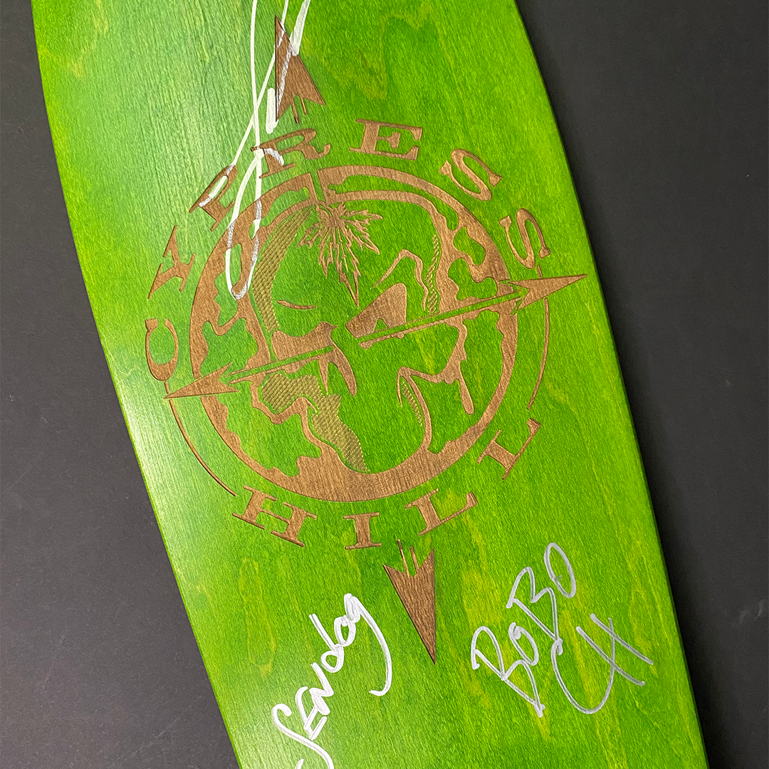 Cypress Hill AUTOGRAPHED "Skull N Compass" Limited Edition Skate Deck in Green