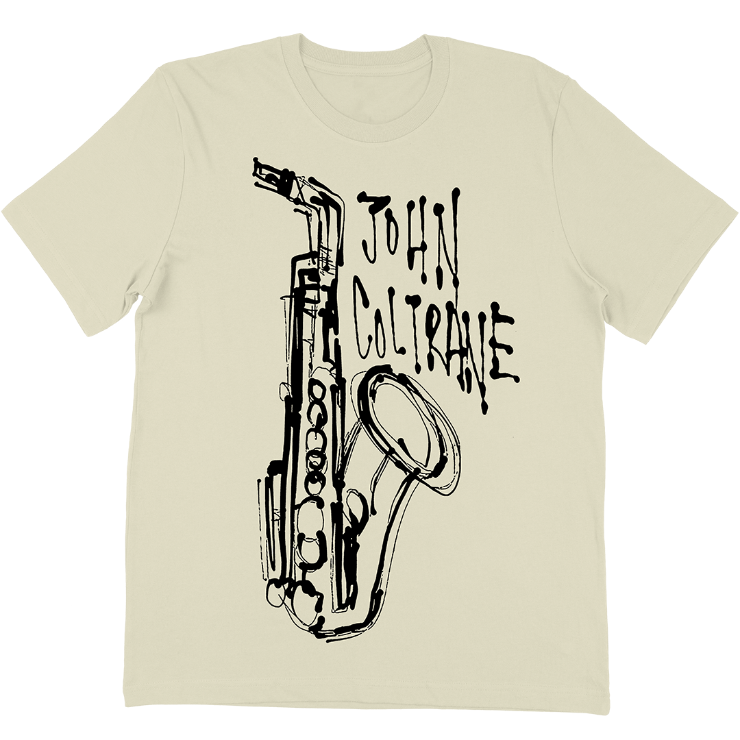 John Coltrane "Saxophone" T-Shirt In Vintage White