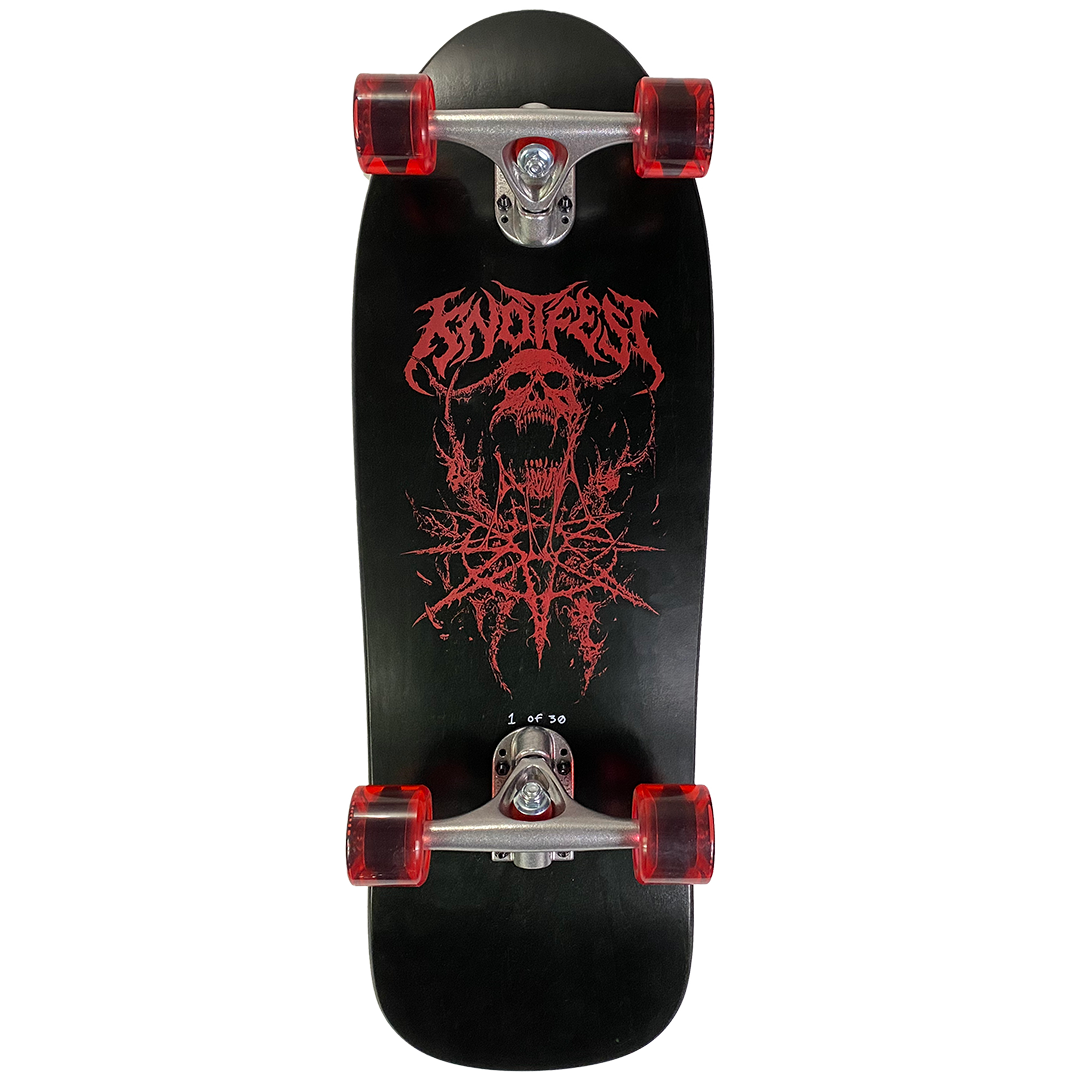 Riddick Skull LIMITED EDITION Complete Skateboard in Red