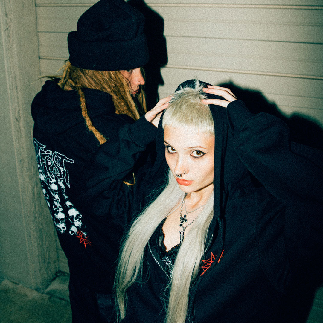 "Stacked Ending" Zip Hoodie
