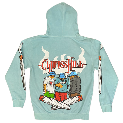 Cypress Hill "Blunted" Pullover Hoodie in Light Blue