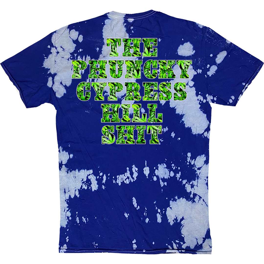 Cypress Hill "Phuncky Shit" T-shirt in Blue and White Tie Dye