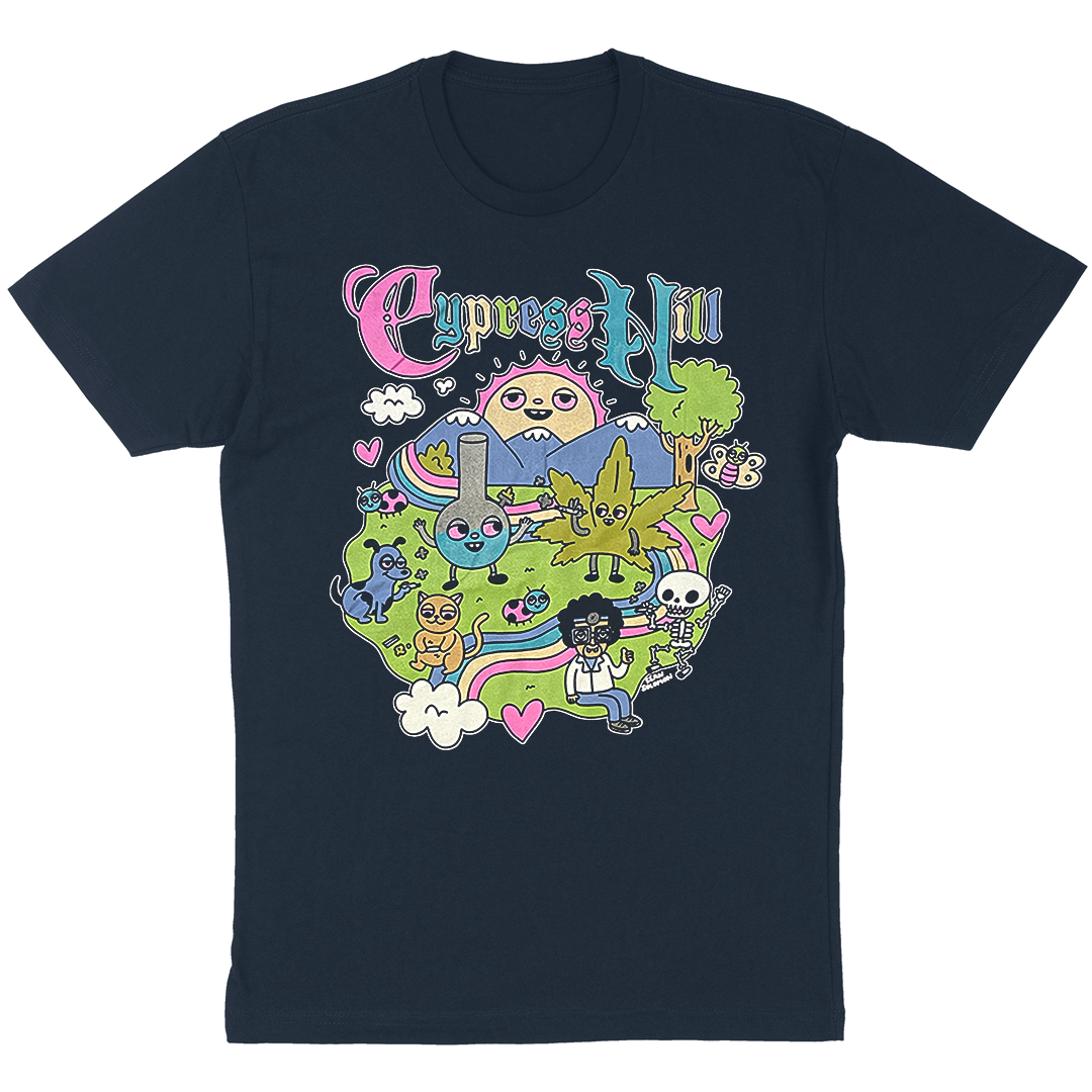 Cypress Hill "Happy Time by Sean Solomon" T-Shirt in Navy Blue