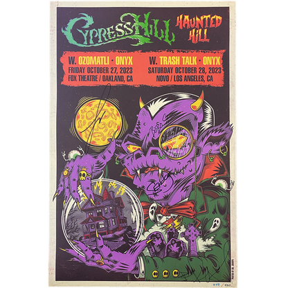 Cypress Hill "Haunted Hill 2023" AUTOGRAPHED Limited Edition Poster