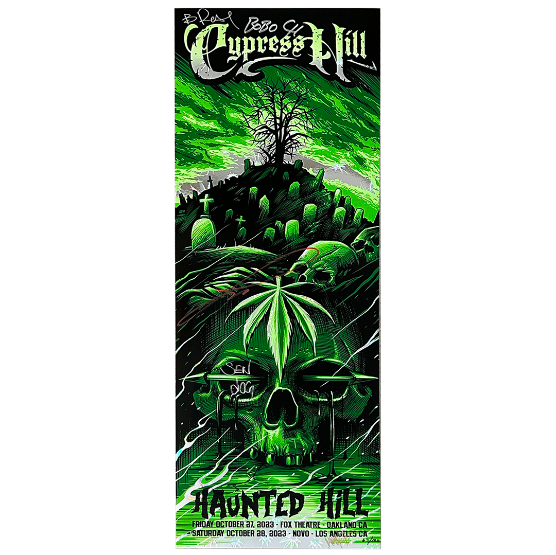 Cypress Hill "Haunted Hill 2023" AUTOGRAPHED Limited Edition Maxxer Foil Poster