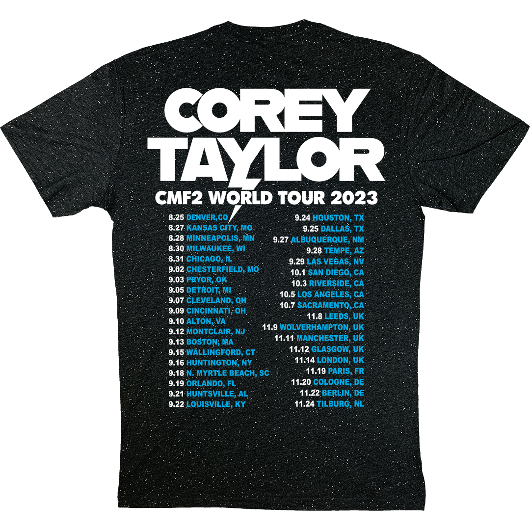 "Blue Fan" 2023 Tour T-Shirt in Confetti Black