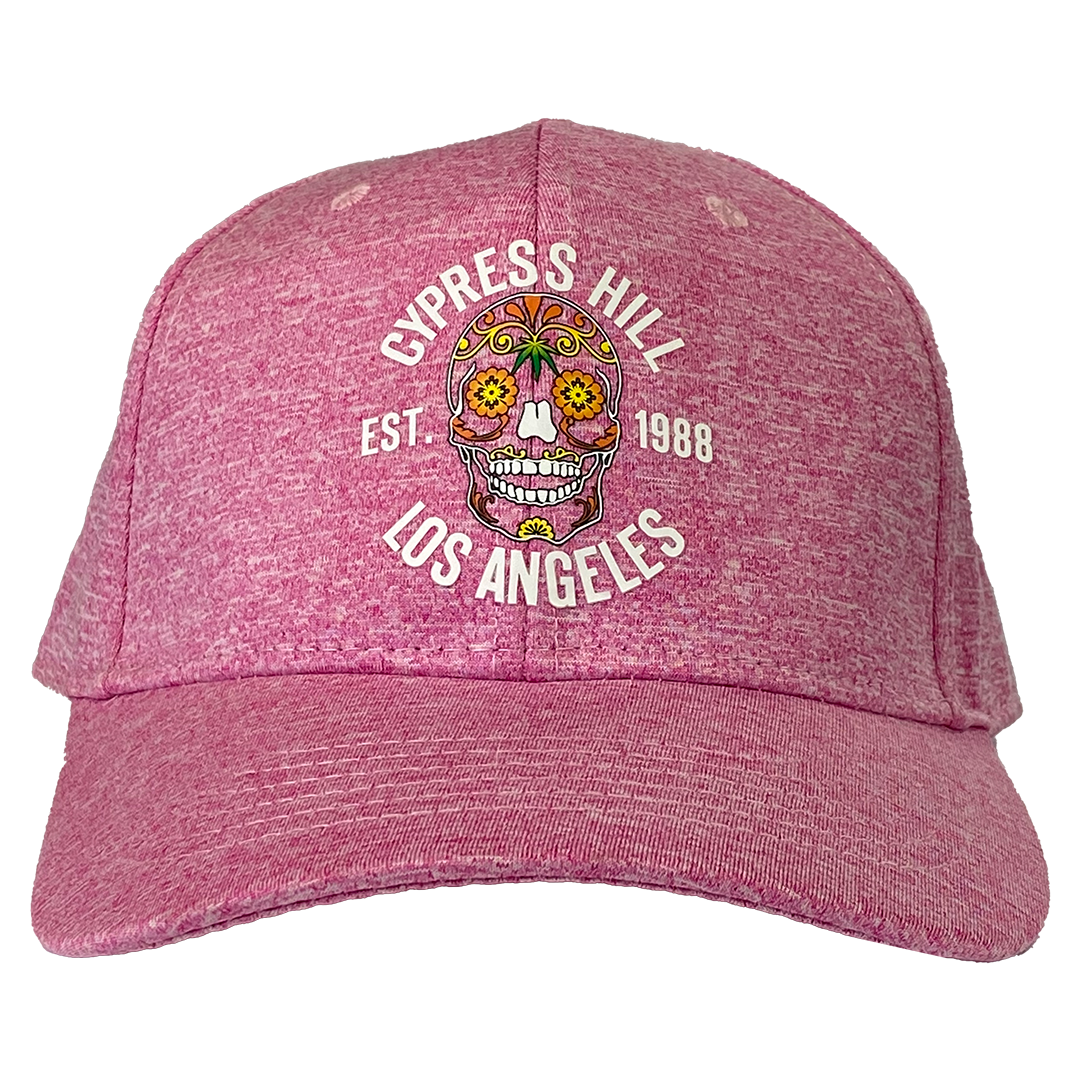 Cypress Hill "Day Of The Dead" Curved Bill Adjustable Baseball Hat in Pink