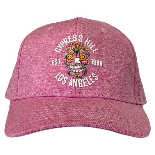 Cypress Hill "Day Of The Dead" Curved Bill Adjustable Baseball Hat in Pink