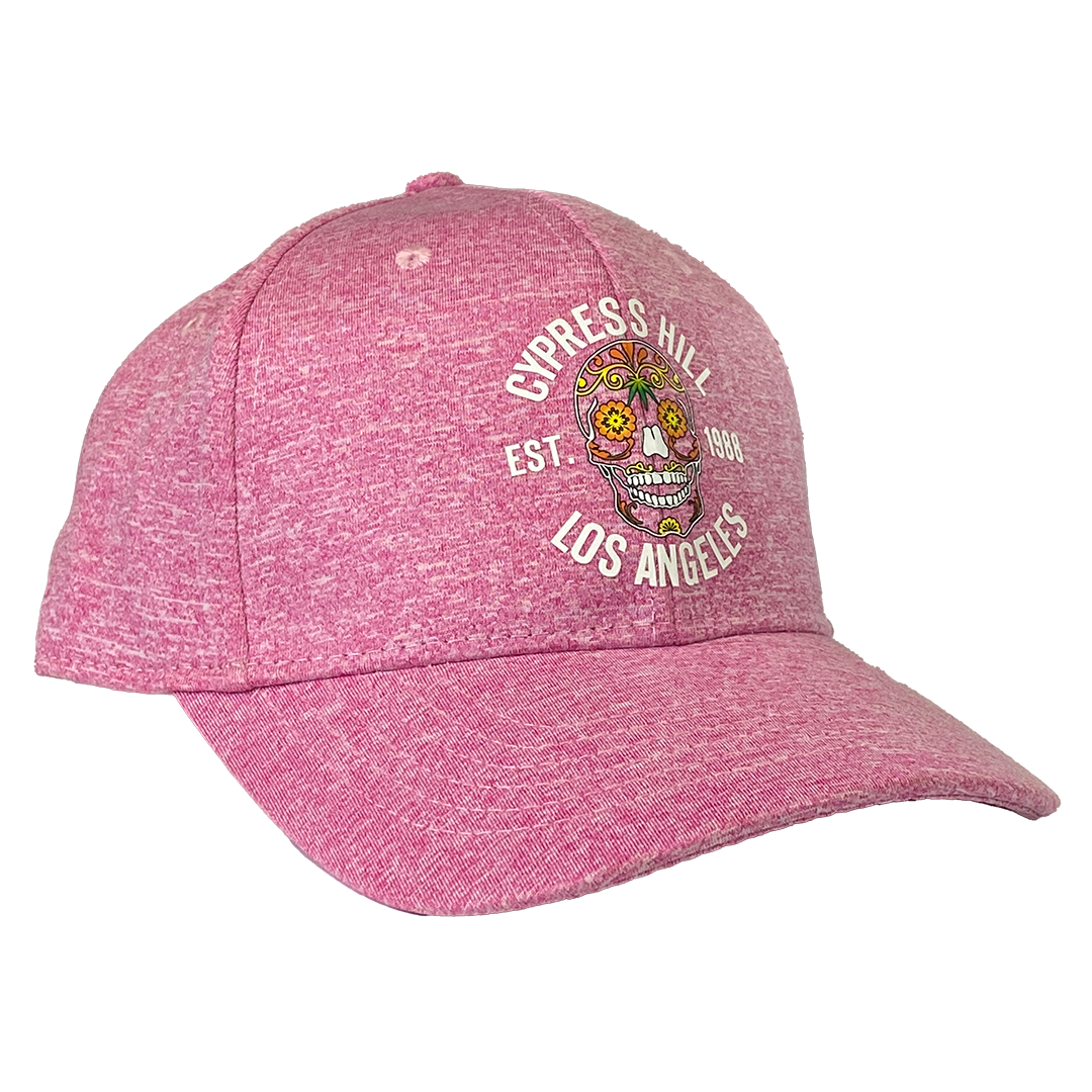 Cypress Hill "Day Of The Dead" Curved Bill Adjustable Baseball Hat in Pink