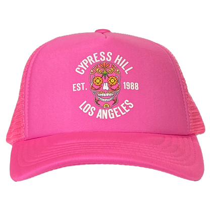 Cypress Hill "Day Of The Dead" Trucker Hat in Pink