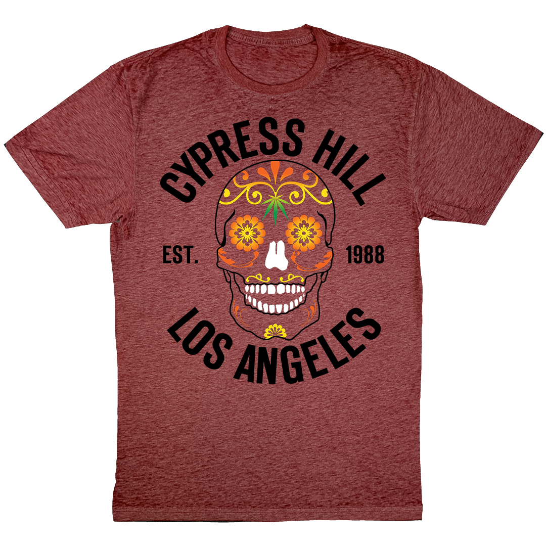 Cypress Hill "Day of the Dead KO " T-shirt in Heather Red