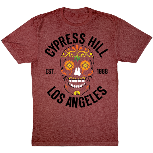 Cypress Hill "Day of the Dead KO " T-shirt in Heather Red