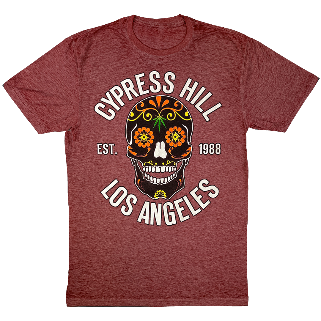 Cypress Hill "Day of the Dead" T-shirt in Heather Red