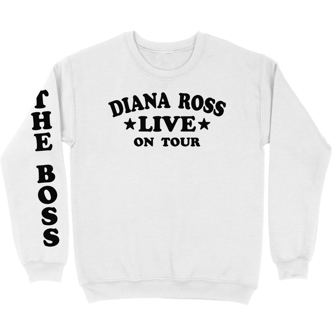 Diana Ross "Live On Tour" Crewneck Sweatshirt in White