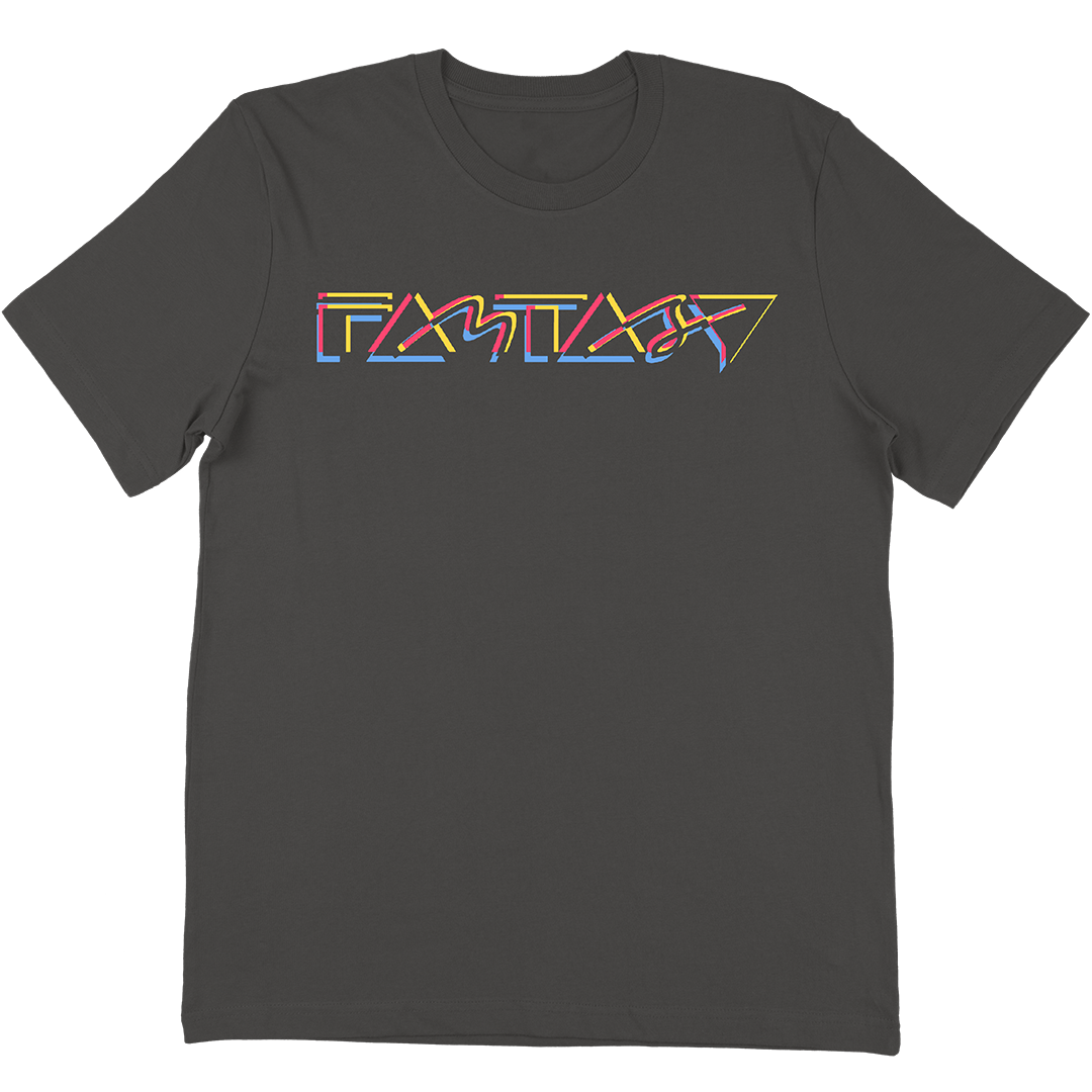 Fantasy Records "3 Color Logo" T-Shirt In Vintage Black