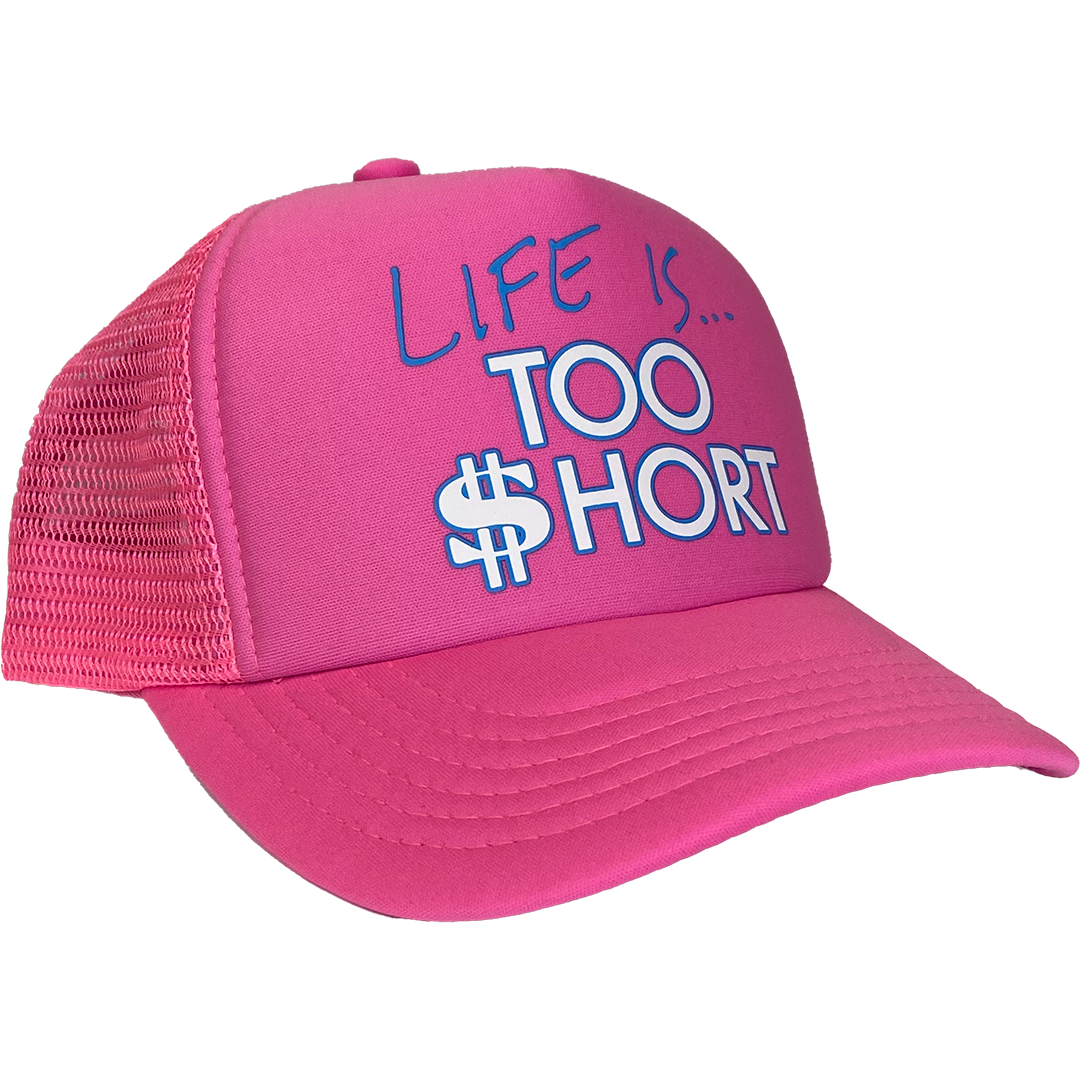 Too Short "Life Is..." Trucker Hat in Pink