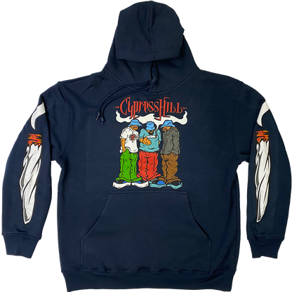 Cypress Hill "Blunted 2023" Pullover Hoodie in Navy