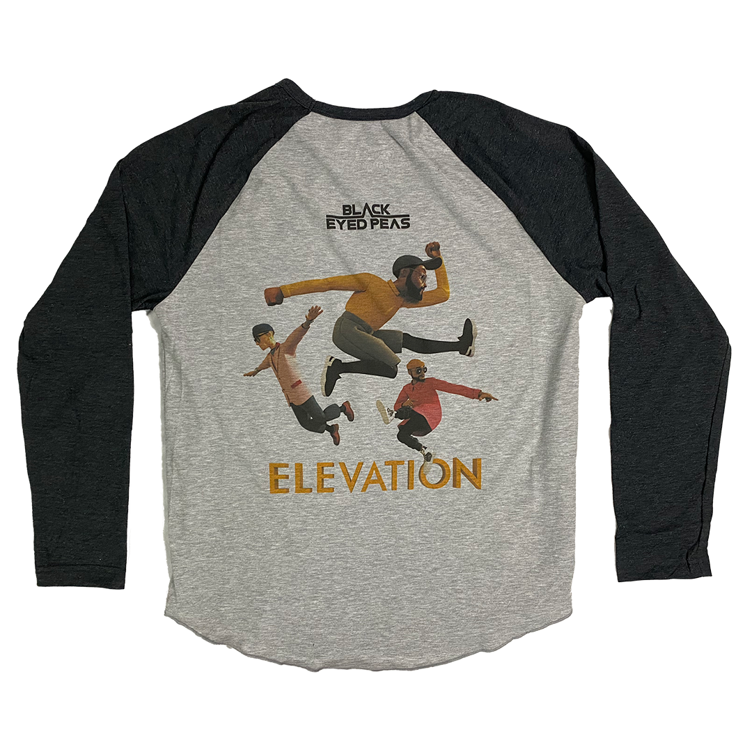 Black Eyed Peas "Elevation" Raglan T-Shirt in Heather Grey