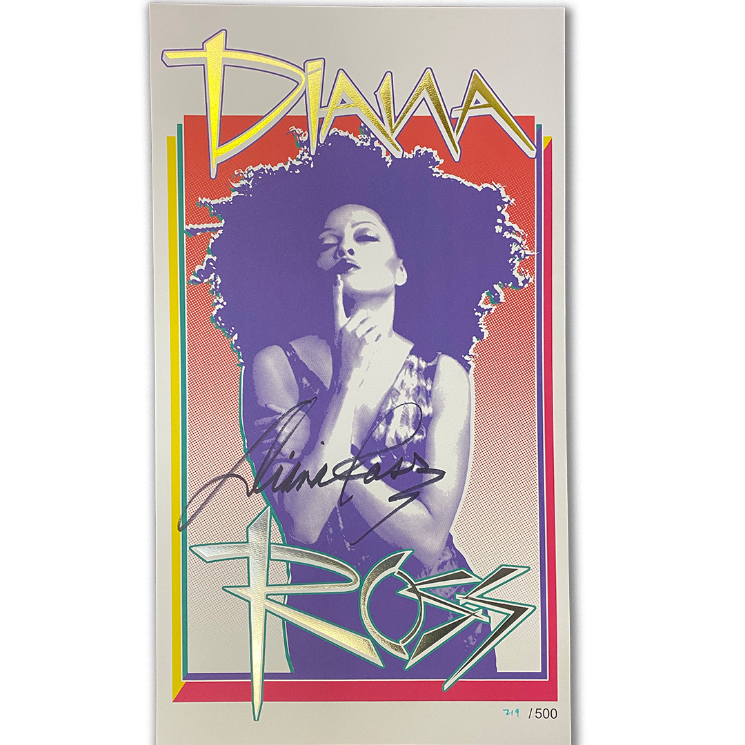 Diana Ross "Cover Page Gold/Silver" AUTOGRAPHED Limited Edition Poster