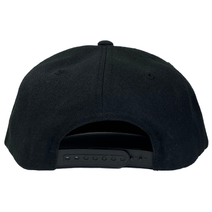 "Blunted Text" Snapback Hat in Black