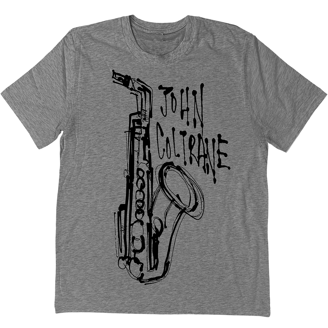 John Coltrane "Saxophone" T-Shirt In Heather Grey