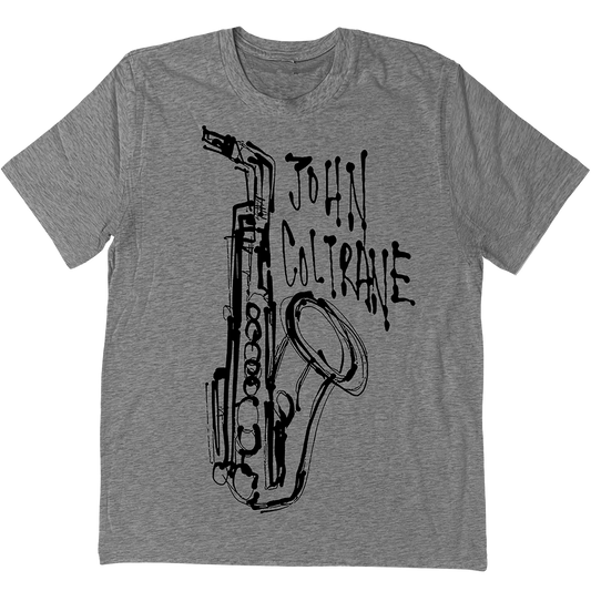 John Coltrane "Saxophone" T-Shirt In Heather Grey