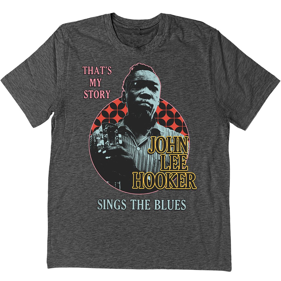 John Lee Hooker "Plays The Blues" T-Shirt In Charcoal Grey