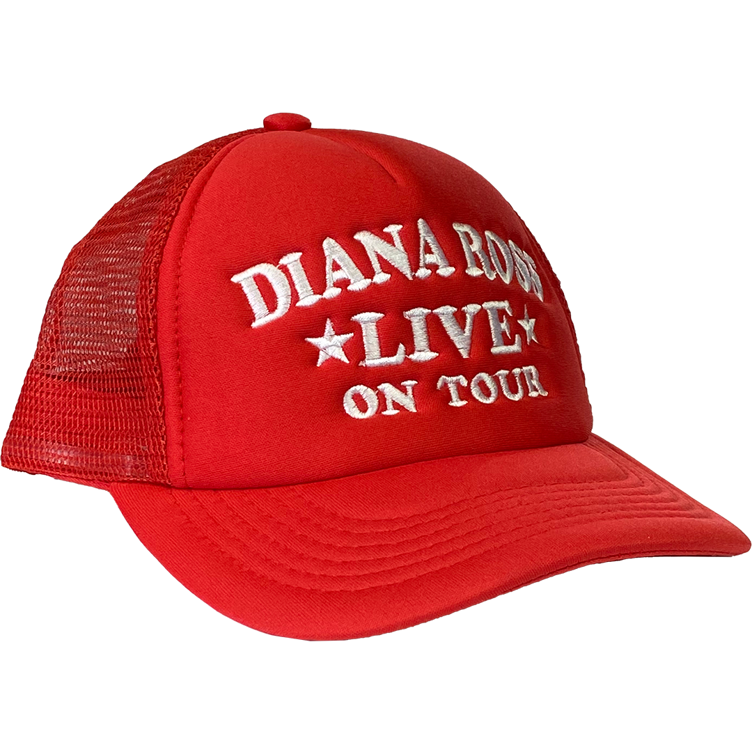 Diana Ross "Live On Tour" Trucker Hat in Red