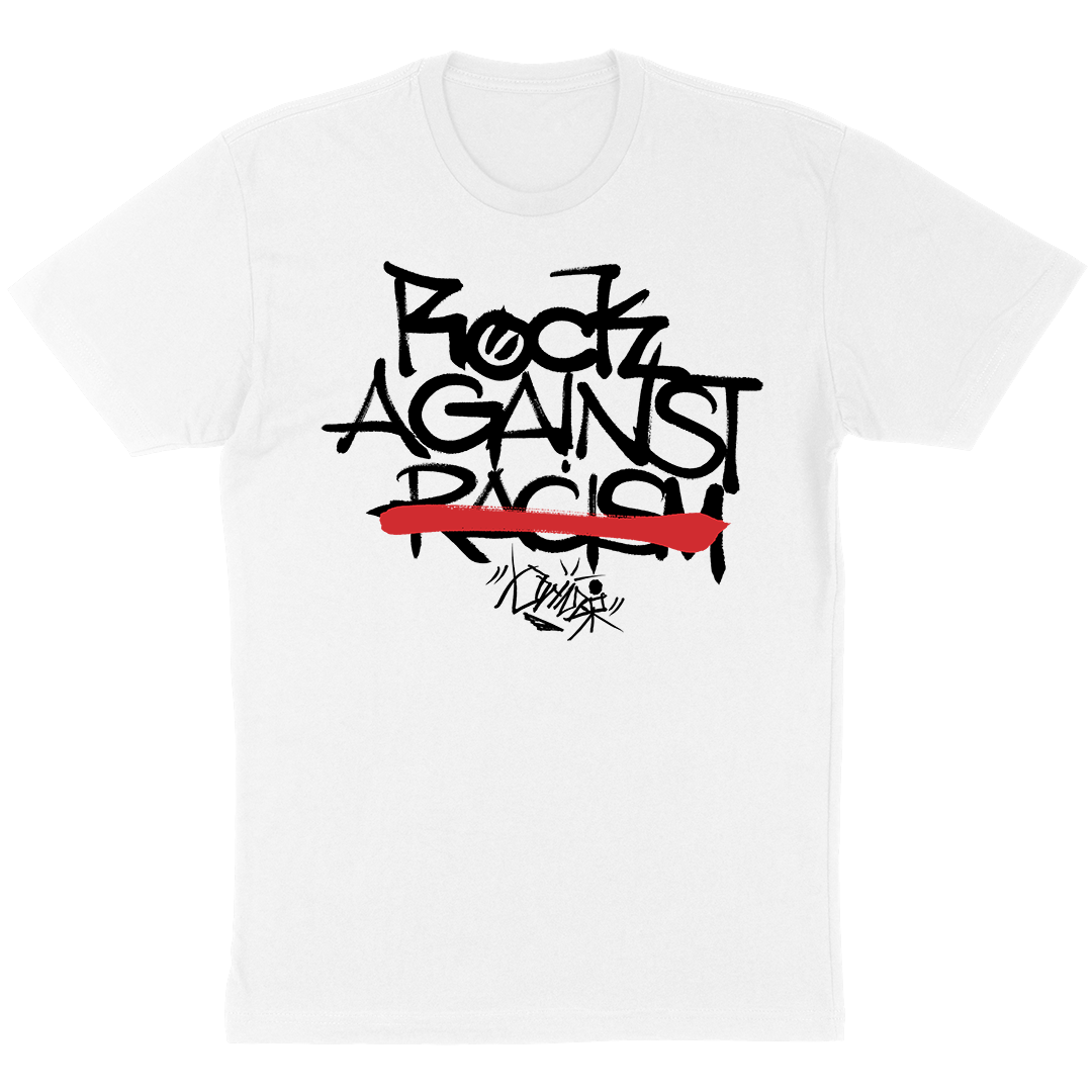 Rock Against Racism "Prime Red Stripe" T-Shirt in White