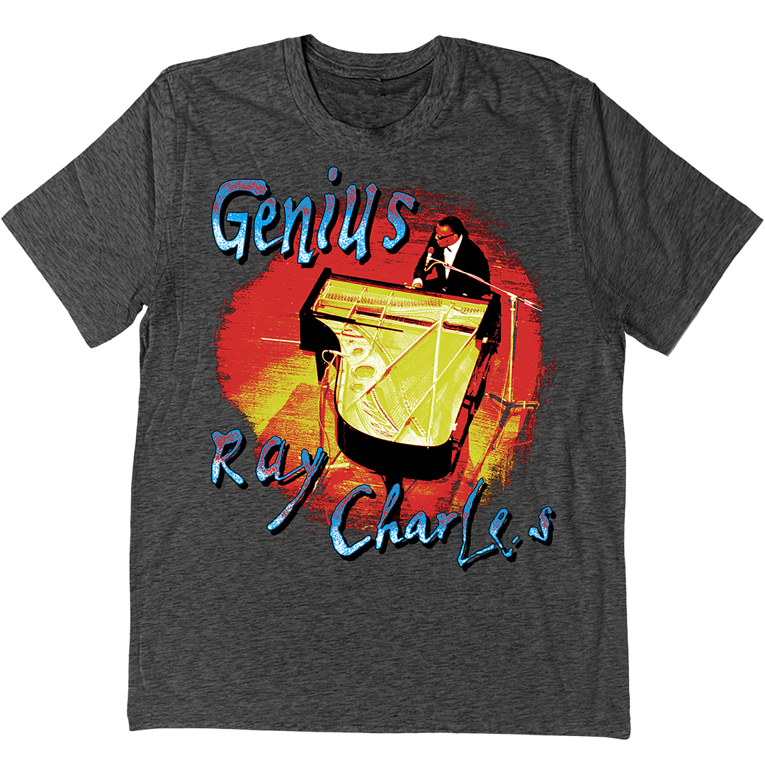 Ray Charles "Genius Ray" T-Shirt In Charcoal Grey