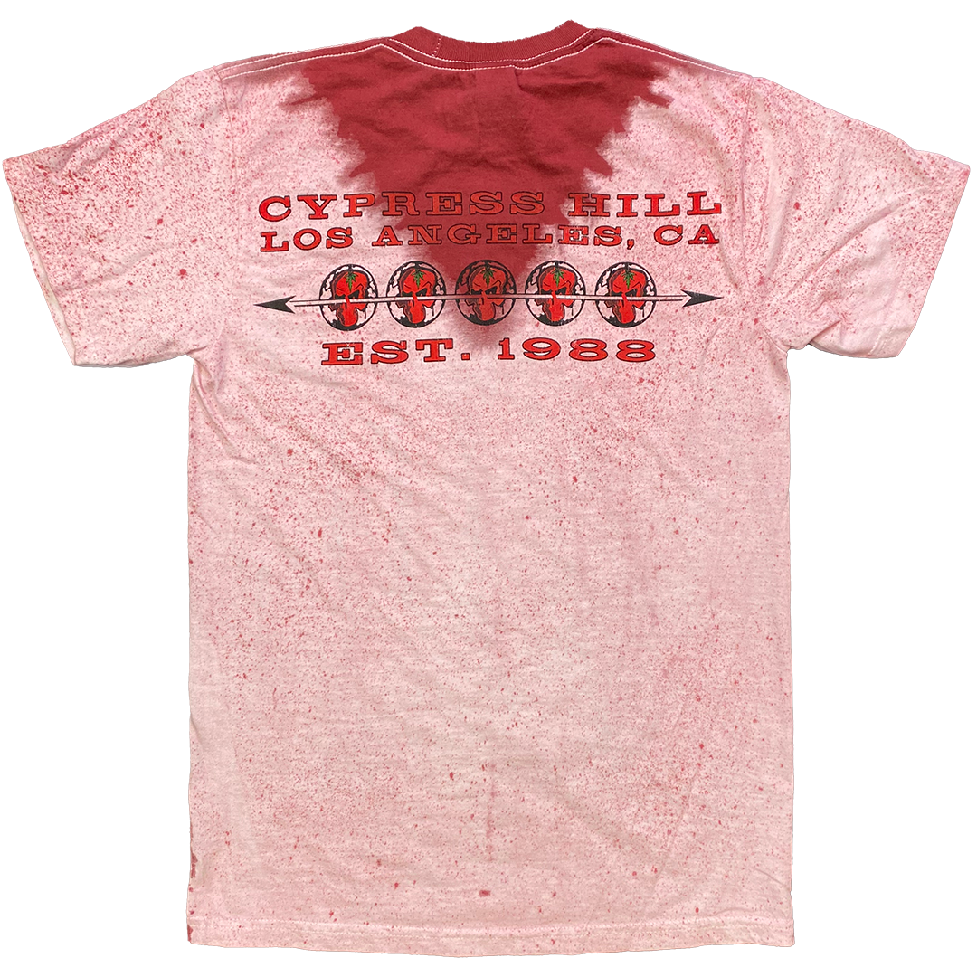 Cypress Hill "OG Skull N Compass" T-Shirt in Red Splatter