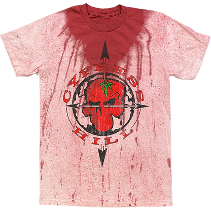 Cypress Hill "OG Skull N Compass" T-Shirt in Red Splatter