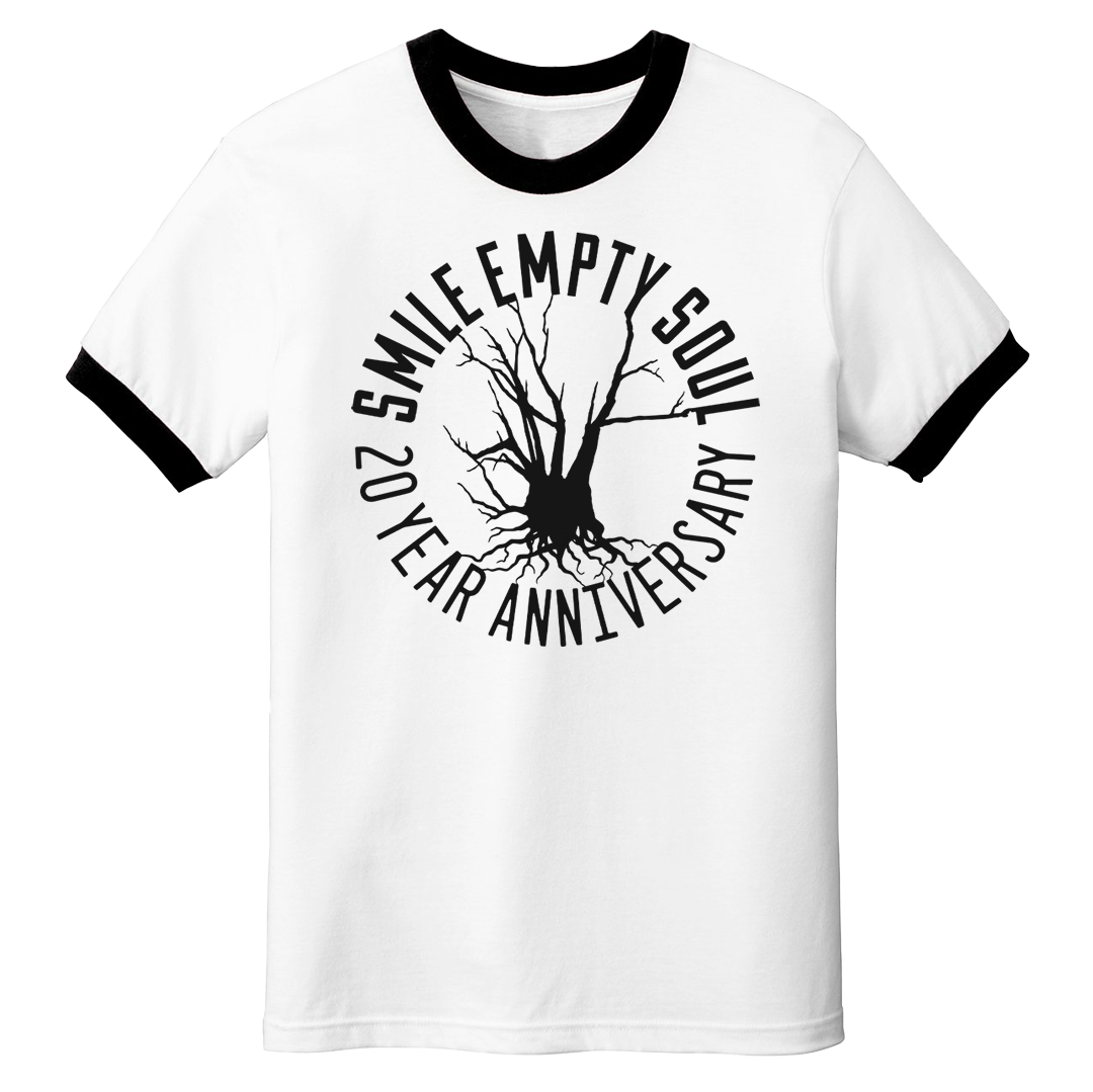 Smile Empty Soul "20th Anniversary" Ringer T-Shirt in White