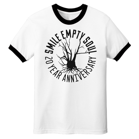 Smile Empty Soul "20th Anniversary" Ringer T-Shirt in White