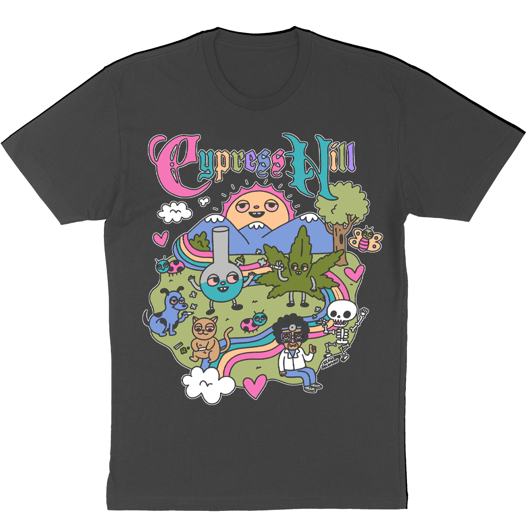 Cypress Hill / Sean Solomon Collaboration "Happy Time" T-Shirt Charcoal Grey