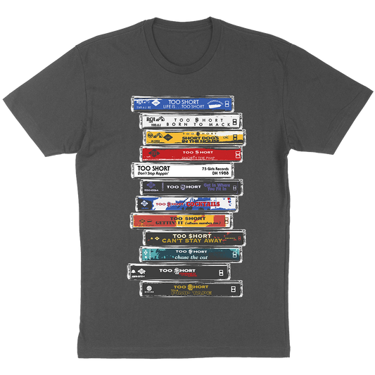 Too Short "Cassette Stack" T-Shirt in Charcoal Grey