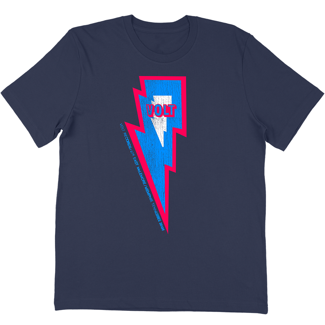 Volt Records "Pink Bolt" T-Shirt in Navy