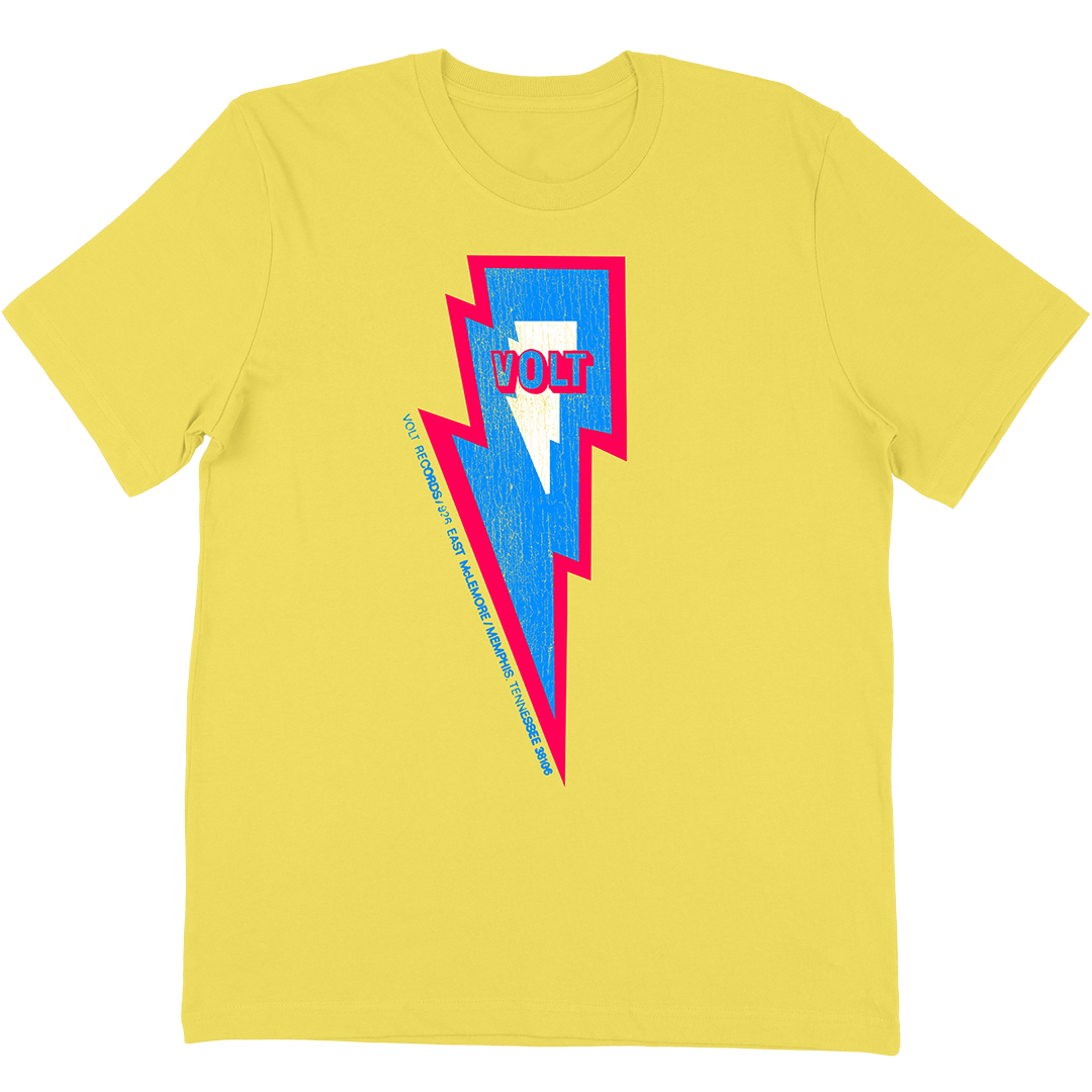 Volt Records "Pink Bolt" T-Shirt in Yellow