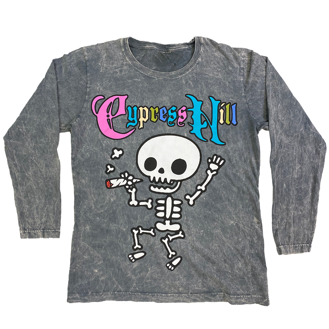 "Soloman Skeleton" Women's Long Sleeve T-Shirt in Mineral Wash