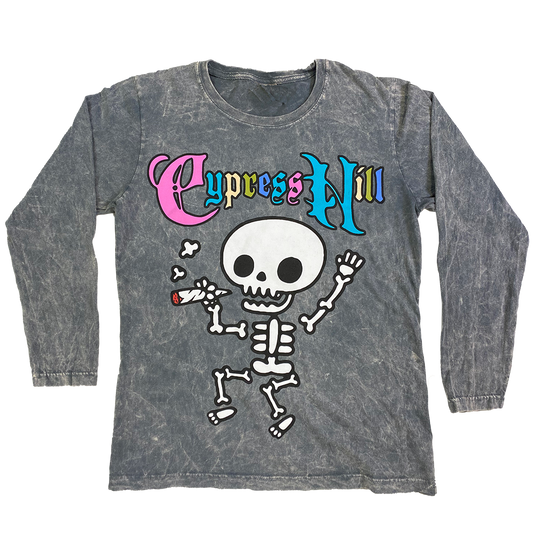 "Soloman Skeleton" Women's Long Sleeve T-Shirt in Mineral Wash