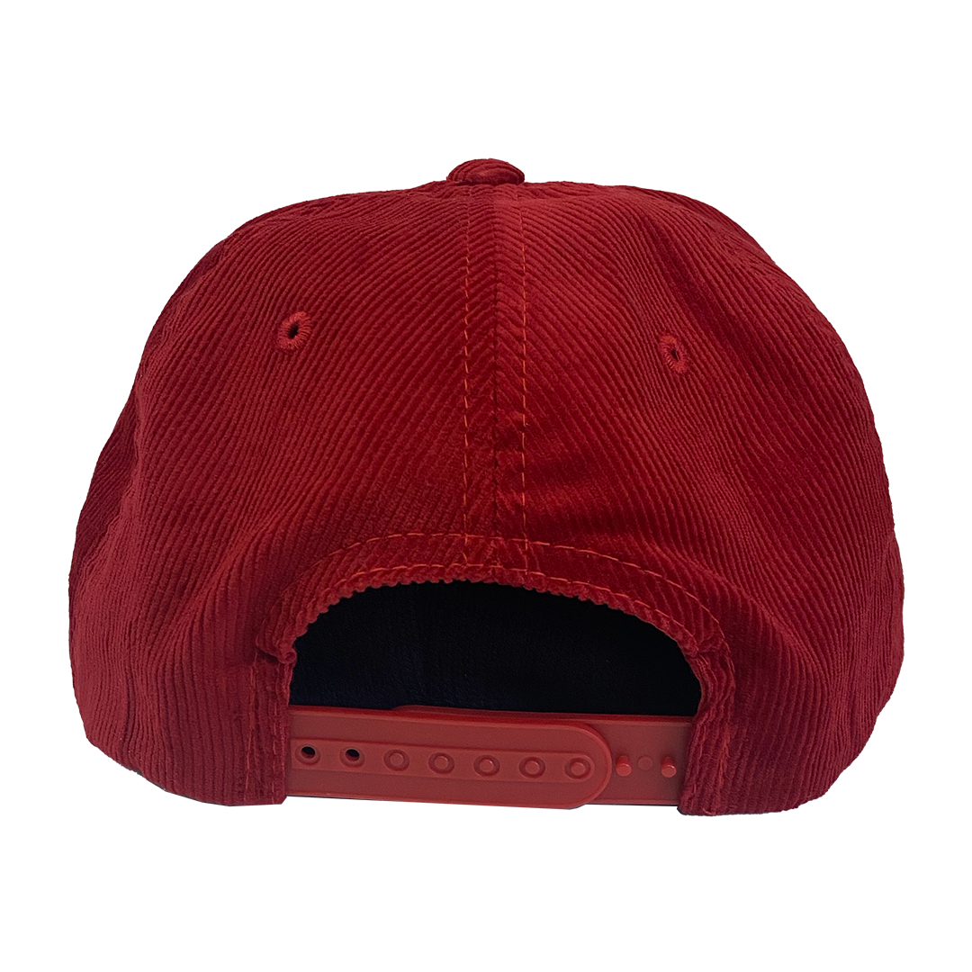 Cypress Hill "Script Logo" Snap Back Hat in Red Corduroy