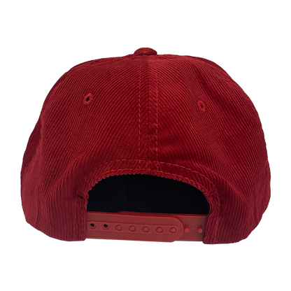 Cypress Hill "Script Logo" Snap Back Hat in Red Corduroy